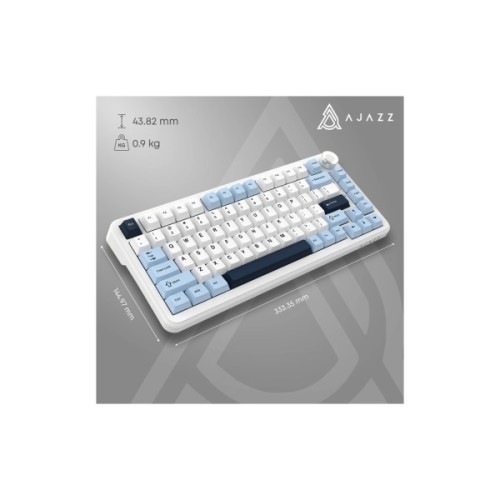 Клавіатура Ajazz AK820 MAX PLUS Daydream Switch RGB Wireless/Bluetooth/USB White (AK820MAX-DD-BWD)