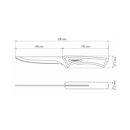 Кухонний ніж Tramontina Churrasco Black для обвалювання 152 мм (22840/106)