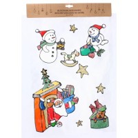 Новорічні наклейки Chomik Санта в каміні 31х47 см (5900779851955_2)