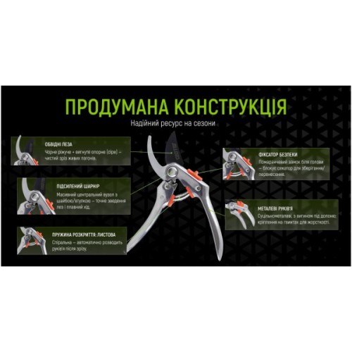 Секатор Alloid Pro, 200мм, лезо SK5 (PS-200377)