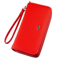 Гаманець Kivi З зернистої екошкіри Яскраво-червоний (19044)