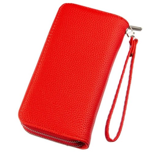 Гаманець Kivi З зернистої екошкіри Яскраво-червоний (19044)