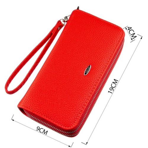 Гаманець Kivi З зернистої екошкіри Яскраво-червоний (19044)