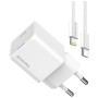Зарядний пристрій ColorWay C101D GaN Mini 20W PD PPS USB-C + cable USB-C to Lightning white (CW-CHS059PDL-WT)