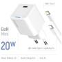 Зарядний пристрій ColorWay C101D GaN Mini 20W PD PPS USB-C + cable USB-C to Lightning white (CW-CHS059PDL-WT)
