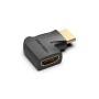 Перехідник HDMI M to HDMI F 4K60Hz 90° corner black Vention (AIQB0)