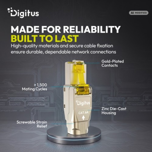 Конектор RJ45 cat.6A STP 8P8C, tool-free, 1pcs Digitus (DN-93638)