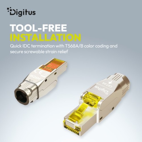 Конектор RJ45 cat.6A STP 8P8C, tool-free, 1pcs Digitus (DN-93638)