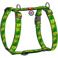 Шлея для собак WAUDOG Nylon з QR паспортом анатомічна H-подібна "Авокадо" M (5550)