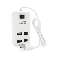Концентратор Voltronic USB 2.0 to 4xUSB with power switch white (YT-HWS4-W)