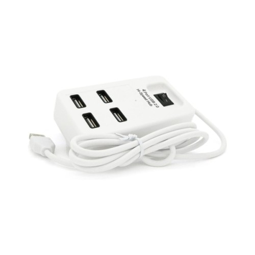 Концентратор Voltronic USB 2.0 to 4xUSB with power switch white (YT-HWS4-W)
