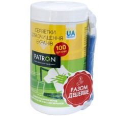 Серветки Patron for TFT/PDA/LCD 100pcs F3-027 + microfiber 20х20cm (CS-PN-BUNDL-1)