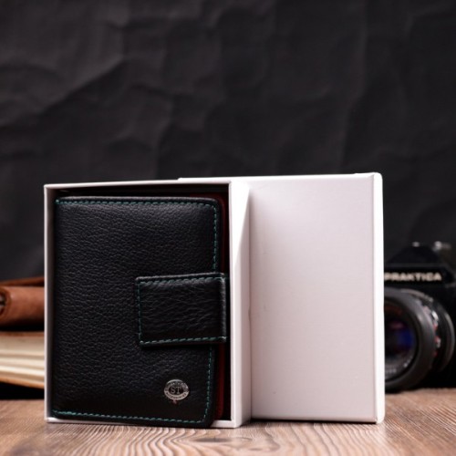 Гаманець ST Leather З натуральної шкіри Чорний (19436)