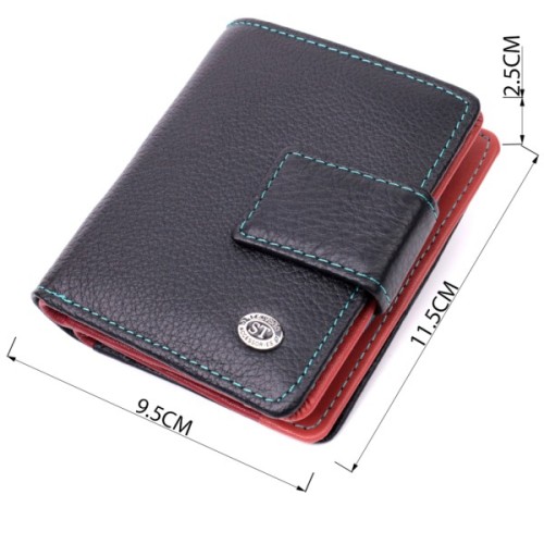 Гаманець ST Leather З натуральної шкіри Чорний (19436)