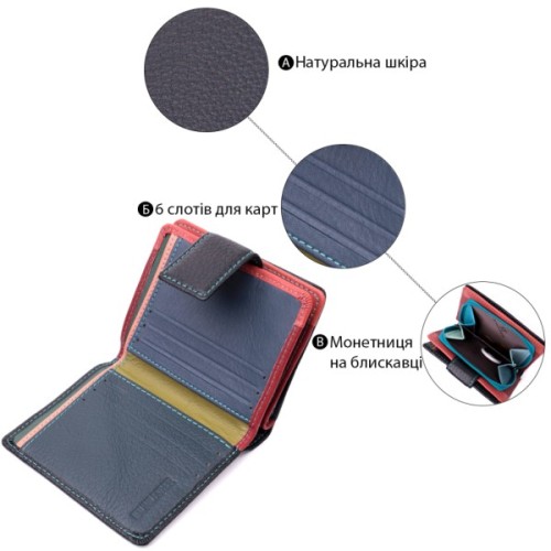 Гаманець ST Leather З натуральної шкіри Чорний (19436)