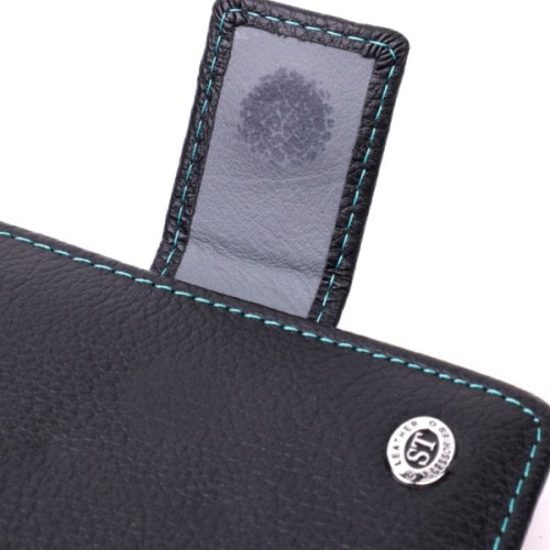 Гаманець ST Leather З натуральної шкіри Чорний (19436)