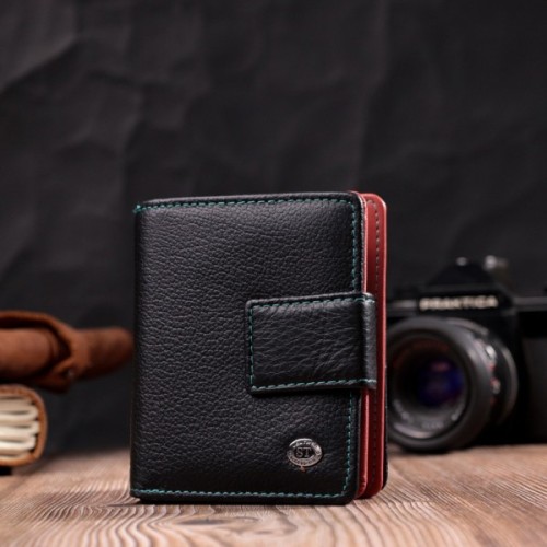 Гаманець ST Leather З натуральної шкіри Чорний (19436)