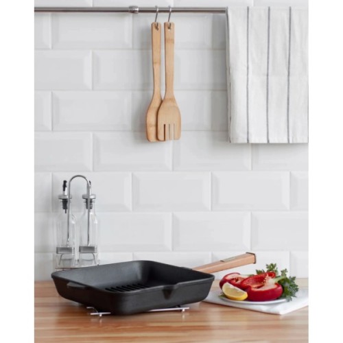 Сковорода Brizoll Optima чавунна квадратна Гриль з ручкою 280х280х50 мм (O282850G-P)