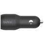 Зарядний пристрій Belkin Car Charger (24W) Dual USB-A, USB-A - USB-C, 1m, black (CCE001BT1MBK)