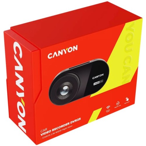 Відеореєстратор Canyon DVR25 WQHD 2.5K 1440p Wi-Fi Black (CND-DVR25)