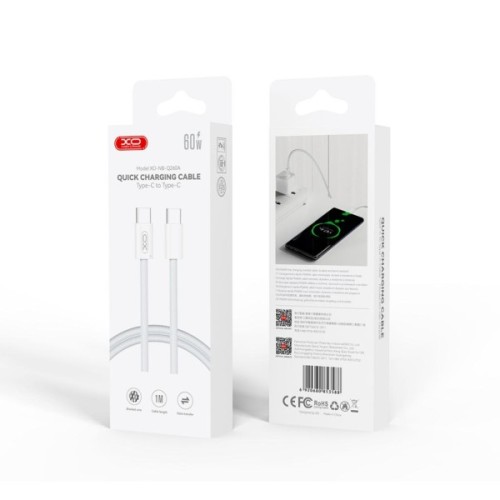 Дата кабель USB-C to USB-C 1.0m 60W white XO (NBQ260A_С_White)