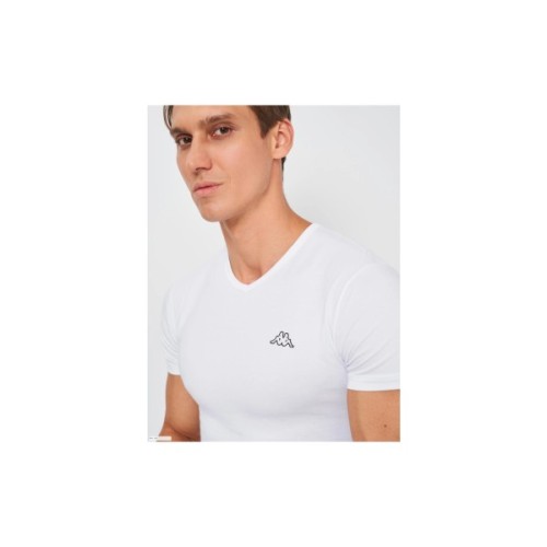 Футболка Kappa T-shirt Mezza Manica Scollo V K1311 Bianco білий M (8052394813911)