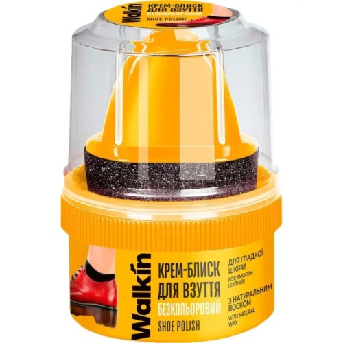 Крем для взуття Walkin Крем-блиск для гладкої шкіри з аплікатором Безкольоровий 50 г (4820184442054)