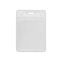 Бейдж Optima вертикальний замок zip lock PVC, 91х128 мм (O45629)