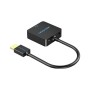 Перехідник HDMI M to VGA F 1080P 60Hz 3,5mm Audio Micro USB (F) powered Vention (ACRBB)