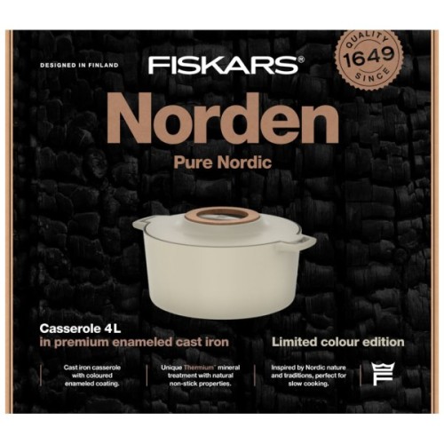Каструля Fiskars Norden Limited Colour Edition чавунна 4 л колір береза (1071127)