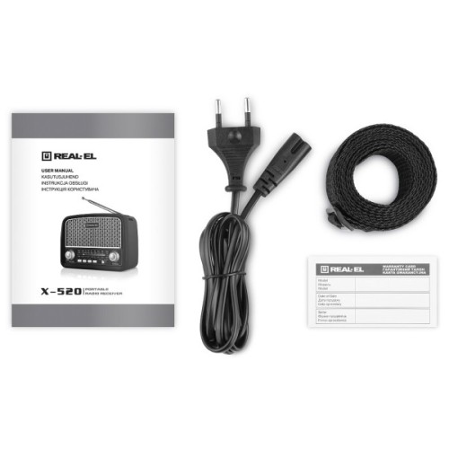 Портативний радіоприймач REAL-EL X-520 Black (EL121800006)