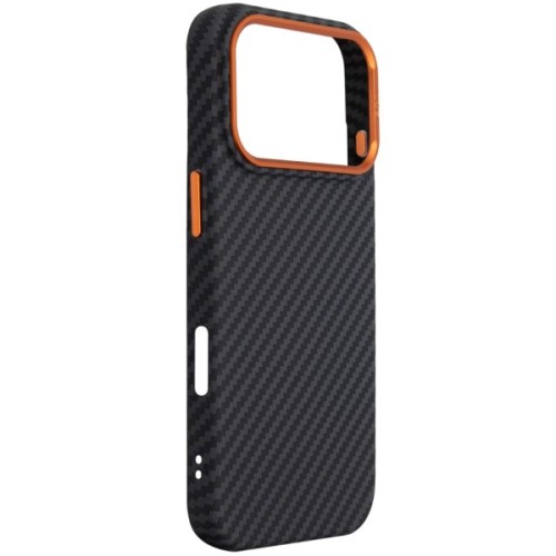 Чохол до мобільного телефона Armorstandart LikeCarbon2 SE MagCase Apple iPhone 17 Pro Black Orange (ARM89161)