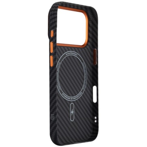 Чохол до мобільного телефона Armorstandart LikeCarbon2 SE MagCase Apple iPhone 17 Pro Black Orange (ARM89161)