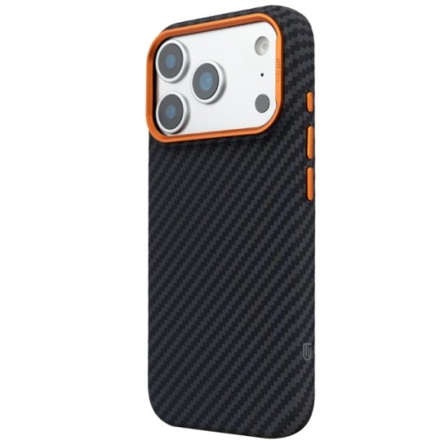 Чохол до мобільного телефона Armorstandart LikeCarbon2 SE MagCase Apple iPhone 17 Pro Black Orange (ARM89161)