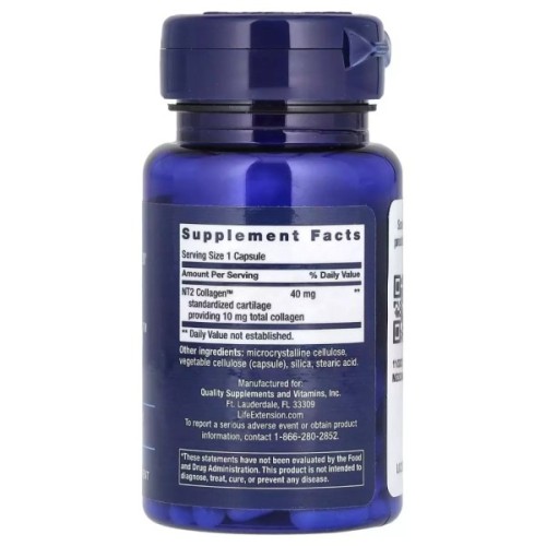 Вітамінно-мінеральний комплекс Life Extension Колаген неденатурованого II типу, 40 мг, NT2 Collagen, 60 ми (LEX-22316)