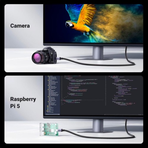 Кабель мультимедійний HDMI M to HDMI micro M 2.0m V2.1 8K60Hz HD164 black Ugreen (15517)