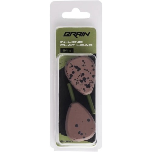 Грузило Brain In-Line Flat Lead 84g 2шт/уп Brown (1858.32.15)