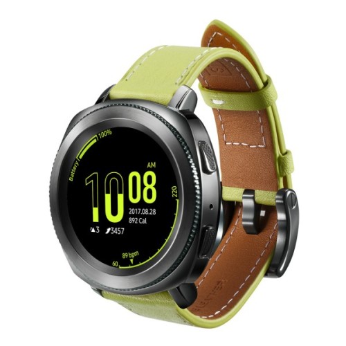 Ремінець до смарт-годинника Samsung Gear Classic Leather Olive-Green (GP-R600BREEBAE)