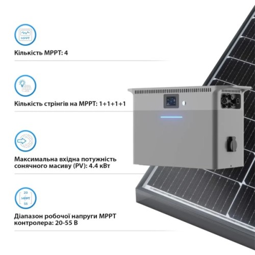 Зарядна станція Deye 2500W, 2.56kWh (SUN-BK250-2.56KWH-EU-AM4-18L)