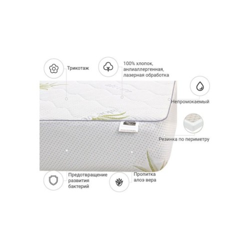 Наматрацник MirSon №1004 Alberto Eco Aloe Vera 90х190 см (2200001490406)