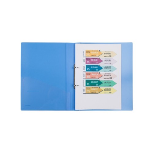 Папка на кільцях Axent А4 з 2-ма кільцями 700 мкм 25 мм Прозора синя (1207-22-A)