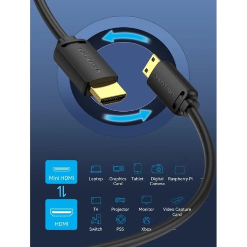 Кабель мультимедійний HDMI M to HDMI mini M 1.5m V2.0 4K60Hz Vention (AGHBG)