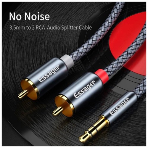 Кабель мультимедійний 3.5mm M to 2xRCA M 2.0m Essager (EYPZJ-MYA0H)