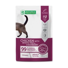 Вологий корм для кішок Nature's Protection Adult cats Urinary Chicken with White Fish & Cranberry 100 г (NPUPF63654)