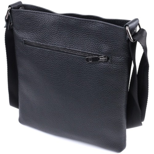 Сумка Shvigel Через плече з натуральної шкіри Чорна (22850)