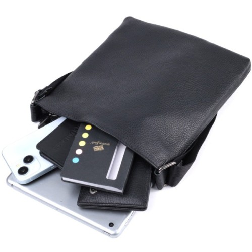 Сумка Shvigel Через плече з натуральної шкіри Чорна (22850)