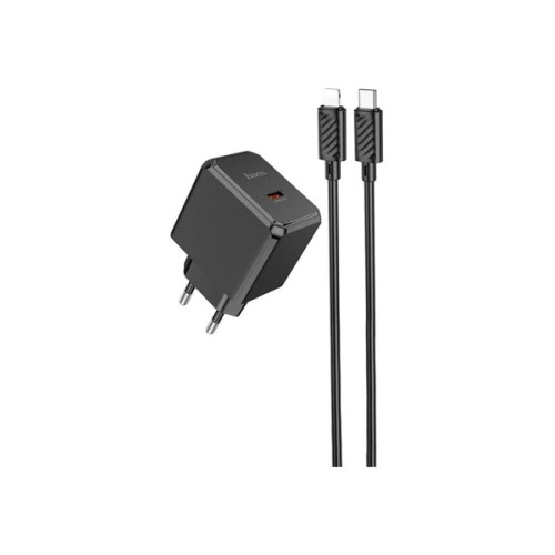 Зарядний пристрій HOCO CS13A Ocean USB-C PD20W + cable USB-C to Lightning Black (6942007603829)