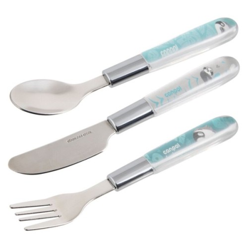 Набір дитячого посуду Canpol babies EXOTIC ANIMALS столові прибори з нержавіючої сталі, синій (9/477_blu2)