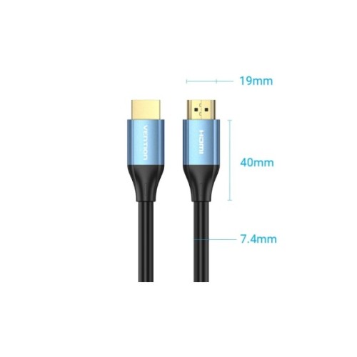 Кабель мультимедійний HDMI M to HDMI M 8.0m V2.0 4K60Hz aluminum alloy blue Vention (ALHSK)