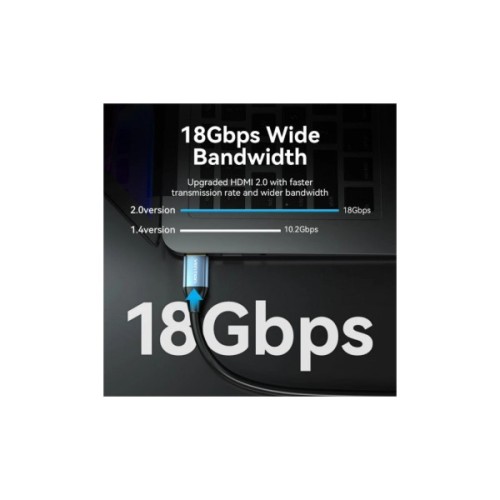 Кабель мультимедійний HDMI M to HDMI M 8.0m V2.0 4K60Hz aluminum alloy blue Vention (ALHSK)